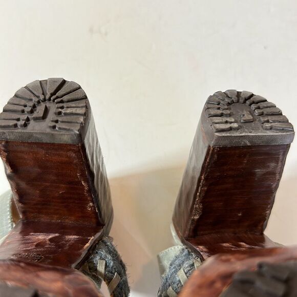 JOHN FLUEVOG Women's Hopscotch Tuggawar Strappy Heeled Sandal Blue Size 7.5 - Picture 9 of 16